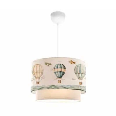 LEDTM® BALLON 204-0121 Παιδικό Κρεμαστό Φωτιστικό Φιγούρα Μονόφωτο 1 x E27 IP20 Πολύχρωμο Ύφασμα - Μ30 x Π30 x Υ70cm