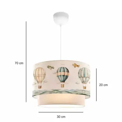 LEDTM® BALLON 204-0121 Παιδικό Κρεμαστό Φωτιστικό Φιγούρα Μονόφωτο 1 x E27 IP20 Πολύχρωμο Ύφασμα - Μ30 x Π30 x Υ70cm - Image 3