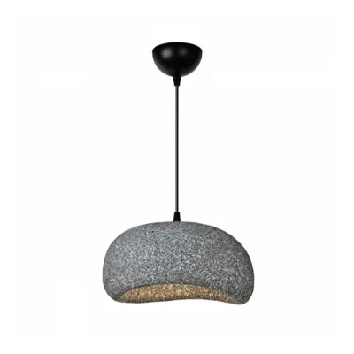 LEDTM® STONE 204-0122 Μοντέρνο Κρεμαστό Φωτιστικό Καμπάνα Μονόφωτο 1 x E27 IP20 Γκρι Σκoύρο Πολυστερίνη με Ρητίνη - Μ35 x Π31 x Υ26cm