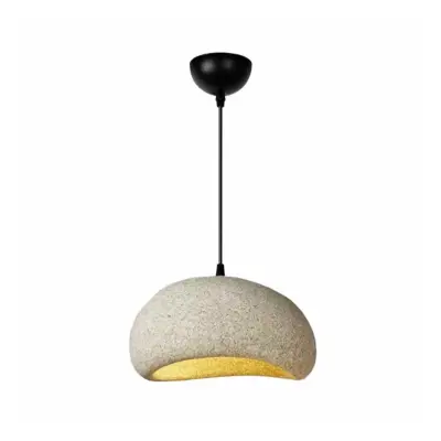 LEDTM® STONE 204-0123 Μοντέρνο Κρεμαστό Φωτιστικό Καμπάνα Μονόφωτο 1 x E27 IP20 Μπεζ Πολυστερίνη με Μπεζ Ρητίνη - Μ35 x Π31 x Υ26cm
