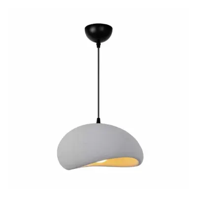 LEDTM® STONE 204-0124 Μοντέρνο Κρεμαστό Φωτιστικό Καμπάνα Μονόφωτο 1 x E27 IP20 Γκρι Πολυστερίνη με Γκρι Ρητίνη - Μ35 x Π31 x Υ26cm