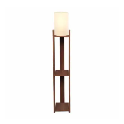 LEDTM® VENTORA 204-0125 Μοντέρνο Eπιδαπέδιο Φωτιστικό Μονόφωτο 1 x E27 IP20 Καφέ Ξύλο με Μπεζ Ύφασμα - Μ20 x Π20 x Υ142cm