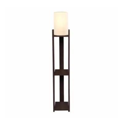 LEDTM® VENTORA 204-0126 Μοντέρνο Eπιδαπέδιο Φωτιστικό Μονόφωτο 1 x E27 IP20 Καφέ Ξύλο με Μπεζ Ύφασμα - Μ20 x Π20 x Υ142cm