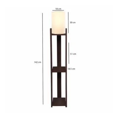 LEDTM® VENTORA 204-0126 Μοντέρνο Eπιδαπέδιο Φωτιστικό Μονόφωτο 1 x E27 IP20 Καφέ Ξύλο με Μπεζ Ύφασμα - Μ20 x Π20 x Υ142cm - Image 3