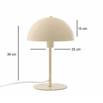 LEDTM® GASCEIO 204-0140 Μοντέρνο Eπιτραπέζιο Φωτιστικό Μονόφωτο 1 x E27 IP20 Μπεζ Μέταλλο - Μ25 x Π25 x Υ39cm - Image 3