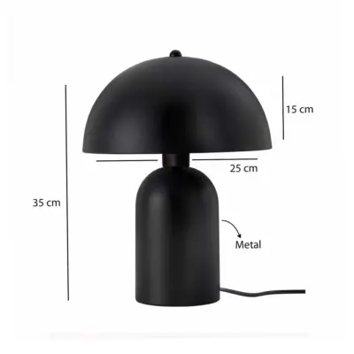 LEDTM® GASCO 204-0146 Μοντέρνο Eπιτραπέζιο Φωτιστικό Μονόφωτο 1 x E27 IP20 Μαύρο Μέταλλο - Μ25 x Π25 x Υ35cm - Image 3