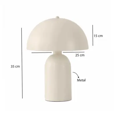 LEDTM® GASCO 204-0149 Μοντέρνο Eπιτραπέζιο Φωτιστικό Μονόφωτο 1 x E27 IP20 Μπεζ Μέταλλο - Μ25 x Π25 x Υ35cm - Image 3