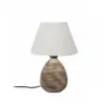 LEDTM® LISBON 204-0150 Vintage Eπιτραπέζιο Φωτιστικό Μονόφωτο 1 x E27 IP20 Καφέ Κεραμικό με Μπεζ Ύφασμα - Μ22 x Π22 x Υ30cm