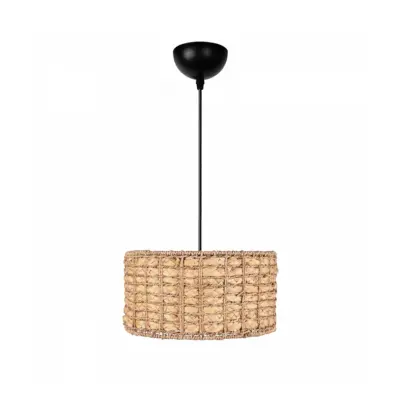 LEDTM® POMEGRANDE 204-0157 Boho Κρεμαστό Φωτιστικό Kαπέλο Μονόφωτο 1 x E27 IP20 Μπεζ Rattan - Μ30 x Π30 x Υ16cm
