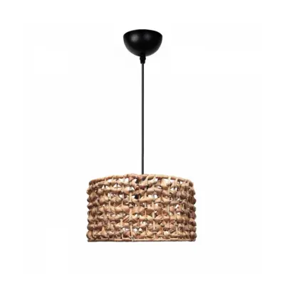 LEDTM® POMEGRANDE 204-0160 Boho Κρεμαστό Φωτιστικό Kαπέλο Μονόφωτο 1 x E27 IP20 Καφέ Rattan - Μ29 x Π29 x Υ16cm
