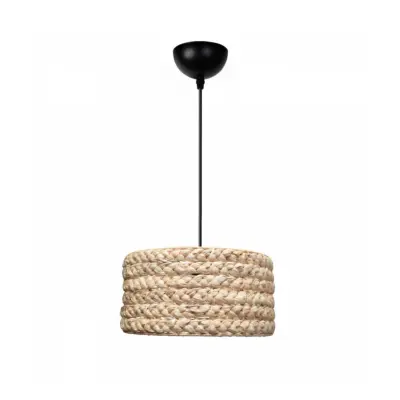 LEDTM® POMEGRANDE 204-0161 Boho Κρεμαστό Φωτιστικό Kαπέλο Μονόφωτο 1 x E27 IP20 Μπεζ Rattan - Μ29 x Π29 x Υ15cm