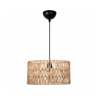 LEDTM® POMEGRANDE 204-0166 Boho Κρεμαστό Φωτιστικό Kαπέλο Μονόφωτο 1 x E27 IP20 Μπεζ Σχοινί - Μ30 x Π30 x Υ15cm