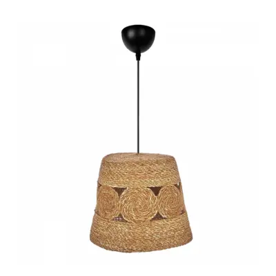 LEDTM® PANIER 204-0170 Boho Κρεμαστό Φωτιστικό Καμπάνα Μονόφωτο 1 x E27 IP20 Μπεζ Σχοινί - Μ32 x Π32 x Υ30cm