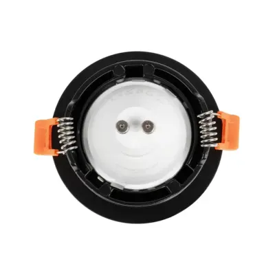 LEDTM® LAMDA 60893 Χωνευτή Στρόγγυλη Βάση Σποτ Οροφής/Μπάνιου για Λάμπα MR16/GU10 Αδιάβροχο IP65 - Μαύρο Αλουμίνιο & Λευκό Γυαλί - Φ8.5 x Υ3.5cm / Q7.5cm - Image 5
