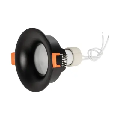 LEDTM® LAMDA 60893 Χωνευτή Στρόγγυλη Βάση Σποτ Οροφής/Μπάνιου για Λάμπα MR16/GU10 Αδιάβροχο IP65 - Μαύρο Αλουμίνιο & Λευκό Γυαλί - Φ8.5 x Υ3.5cm / Q7.5cm - Image 6