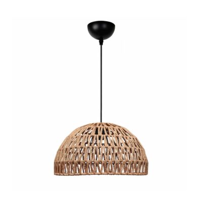 LEDTM® SAND 204-0167 Boho Κρεμαστό Φωτιστικό Καμπάνα Μονόφωτο 1 x E27 IP20 Μπεζ Σχοινί - Μ29 x Π29 x Υ16cm