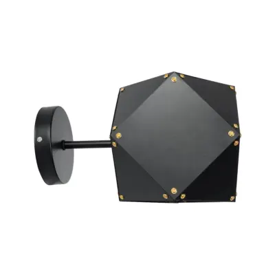 LEDTM® WELLES 00794 Μοντέρνο Επιτοίχιο Φωτιστικό Απλίκα Μονόφωτο 1 x E27 IP20 Μαύρο & Χρυσό Μέταλλο - Μ17 x Π28 x Υ17cm - Image 7