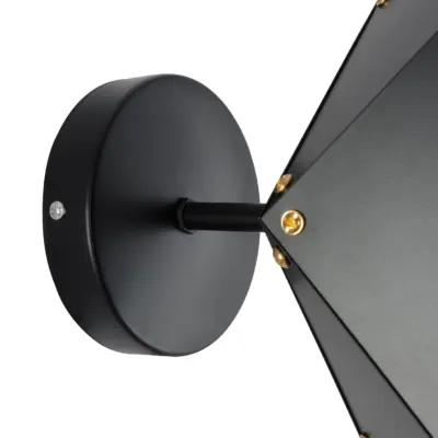 LEDTM® WELLES 00794 Μοντέρνο Επιτοίχιο Φωτιστικό Απλίκα Μονόφωτο 1 x E27 IP20 Μαύρο & Χρυσό Μέταλλο - Μ17 x Π28 x Υ17cm - Image 8