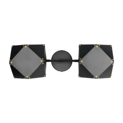 LEDTM® WELLES 00795 Μοντέρνο Επιτοίχιο Φωτιστικό Απλίκα Δίφωτο 2 x E27 IP20 Μαύρο & Χρυσό Μέταλλο - Μ52 x Π21 x Υ17cm - Image 4