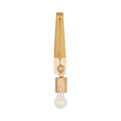 LEDTM® NOVO 00885 Vintage Επιτοίχιο Φωτιστικό Απλίκα Μονόφωτο 1 x E27 IP20 Μπεζ Ξύλο με Μπεζ Σχοινί - Μ7 x Π28 x Υ37cm - Image 4