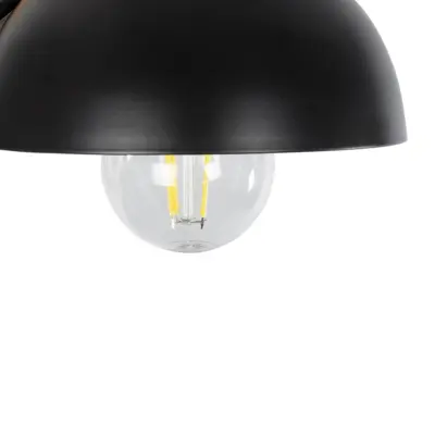 LEDTM® GRANT 00902 Μοντέρνο Επιτοίχιο Φωτιστικό Απλίκα Μονόφωτο 1 x E27 IP20 Μαύρο Μέταλλο με Μπεζ Ξύλο - Μ15 x Π23 x Υ22cm - Image 6