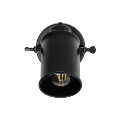 LEDTM® JAKE 00948 Μοντέρνο Επιτοίχιο Φωτιστικό Απλίκα Μονόφωτο 1 x E27 IP20 Μαύρο Μέταλλο - Μ9 x Π22 x Y22cm - Image 3