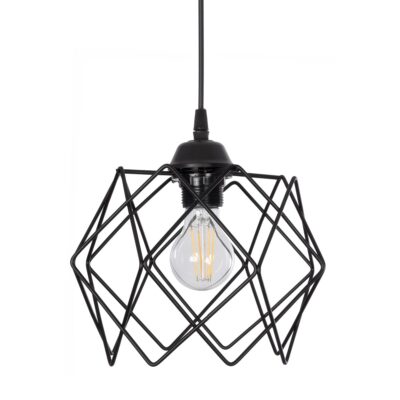LEDTM® SOLON 201-0059 Μοντέρνο Κρεμαστό Φωτιστικό Πλέγμα Μονόφωτο 1 x E27 IP20 Μαύρο Μέταλλο - Μ24 x Π24 x Υ23cm - Image 5