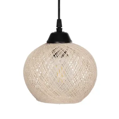LEDTM® LUMA 201-0011 Vintage Κρεμαστό Φωτιστικό Ράγα Τρίφωτο 3 x E27 IP20 Μπεζ Ξύλο με Μπεζ Σχοινί - Μ55 x Π18 x Υ65cm - Image 6