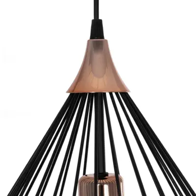 LEDTM® RADIARO 201-0015 Vintage Κρεμαστό Φωτιστικό Πλέγμα Μονόφωτο 1 x E27 IP20 Μαύρο Μέταλλο - Μ26 x Π26 x Υ35cm - Image 9