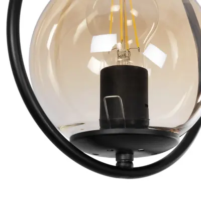 LEDTM® DROP 201-0016 Vintage Κρεμαστό Φωτιστικό Μπάλα Μονόφωτο 1 x E27 IP20 Μαύρο Μέταλλο Με Μελί Γυαλί - Μ20 x Π15 x Υ47cm - Image 8