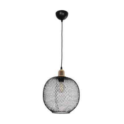 LEDTM® SOLUX 201-0019 Μοντέρνο Κρεμαστό Φωτιστικό Πλέγμα Μονόφωτο 1 x E27 IP20 Μαύρο & Μπρούτζινο Μέταλλο - Μ25 x Π25 x Υ32cm - Image 4