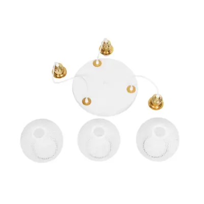 LEDTM® VIVIDUS 201-0021 Vintage Κρεμαστό Φωτιστικό Πλέγμα Τρίφωτο 3 x E27 IP20 Λευκό & Χρυσό Μέταλλο - Μ40 x Π40 x Υ60cm - Image 9