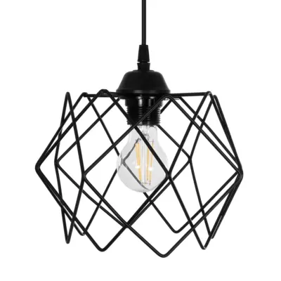 LEDTM® DAZLA 201-0024 Vintage Κρεμαστό Φωτιστικό Πλέγμα Τρίφωτο 3 x E27 IP20 Μαύρο Μέταλλο - Μ47 x Π47 x Υ60cm - Image 8