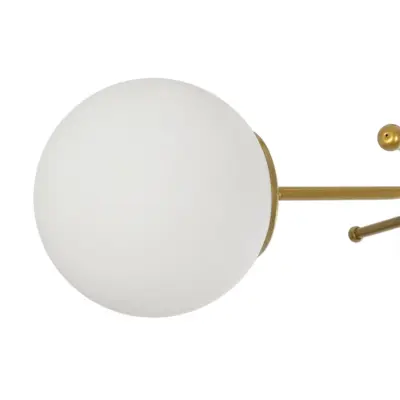 LEDTM® SHINY 201-0028 Vintage Φωτιστικό Οροφής Μπάλα Τρίφωτο 3 x E27 IP20 Χρυσό Μέταλλο με Λευκό Γυαλί - Μ70 x Π70 x Υ16cm - Image 8