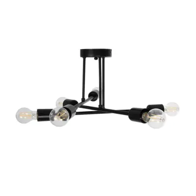 LEDTM® LAMIRA 201-0029 Μοντέρνο Φωτιστικό Οροφής Πλέγμα Πολύφωτο 6 x E27 IP20 Μαύρο Μέταλλο - Μ51 x Π51 x Υ7cm - Image 4