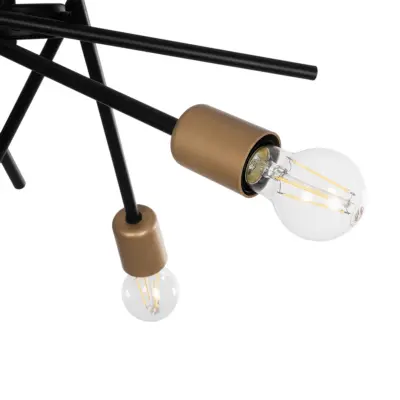 LEDTM® SUNFY 201-0030 Μοντέρνο Φωτιστικό Οροφής Πλέγμα Πολύφωτο 6 x E27 IP20 Μαύρο & Μπρούτζινο Μέταλλο - Μ57 x Π57 x Υ85cm - Image 7