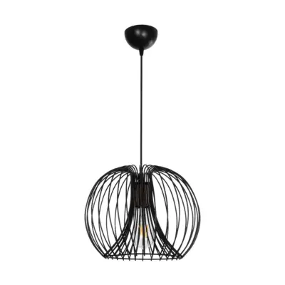 LEDTM® GLOWIA 201-0032 Μοντέρνο Κρεμαστό Φωτιστικό Πλέγμα Μονόφωτο 1 x E27 IP20 Μαύρο Μέταλλο - Μ32 x Π32 x Υ24cm - Image 4