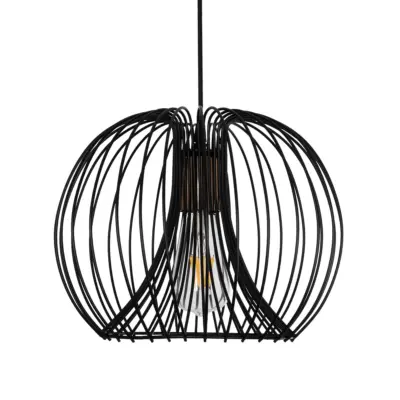 LEDTM® GLOWIA 201-0032 Μοντέρνο Κρεμαστό Φωτιστικό Πλέγμα Μονόφωτο 1 x E27 IP20 Μαύρο Μέταλλο - Μ32 x Π32 x Υ24cm - Image 5