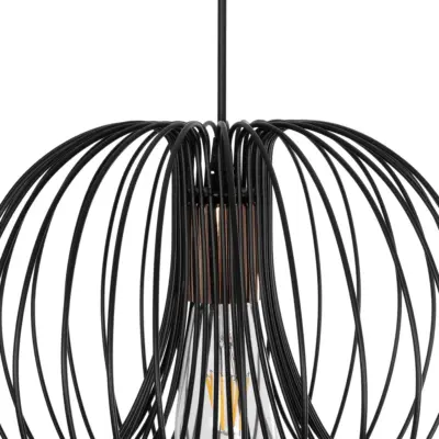 LEDTM® GLOWIA 201-0032 Μοντέρνο Κρεμαστό Φωτιστικό Πλέγμα Μονόφωτο 1 x E27 IP20 Μαύρο Μέταλλο - Μ32 x Π32 x Υ24cm - Image 9