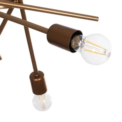 LEDTM® SUNFY 201-0033 Μοντέρνο Κρεμαστό Φωτιστικό Πλέγμα Πολύφωτο 6 x E27 IP20 Μπρονζέ Μέταλλο - Μ57 x Π57 x Υ85cm - Image 7