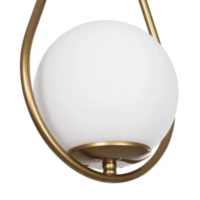 LEDTM® DROP 201-0034 Vintage Κρεμαστό Φωτιστικό Μπάλα Μονόφωτο 1 x E27 IP20 Χρυσό Μέταλλο με Λευκό Γυαλί - Μ20 x Π15 x Υ47cm - Image 8