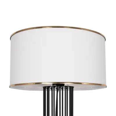 LEDTM® NOVA 201-0036 Μοντέρνο Επιδαπέδιο Φωτιστικό 1 x E27 IP20 Μαύρο Μεταλλό με Λευκό Ύφασμα - Μ36 x Π36 x Υ148cm - Image 8