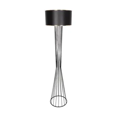 LEDTM® NOVA 201-0037 Μοντέρνο Επιδαπέδιο Φωτιστικό 1 x E27 IP20 Μαύρο Μεταλλό με Μαύρο Ύφασμα - Μ36 x Π36 x Υ148cm - Image 4