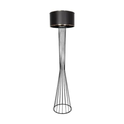 LEDTM® NOVA 201-0037 Μοντέρνο Επιδαπέδιο Φωτιστικό 1 x E27 IP20 Μαύρο Μεταλλό με Μαύρο Ύφασμα - Μ36 x Π36 x Υ148cm - Image 5