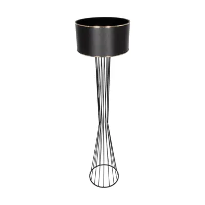 LEDTM® NOVA 201-0037 Μοντέρνο Επιδαπέδιο Φωτιστικό 1 x E27 IP20 Μαύρο Μεταλλό με Μαύρο Ύφασμα - Μ36 x Π36 x Υ148cm - Image 6