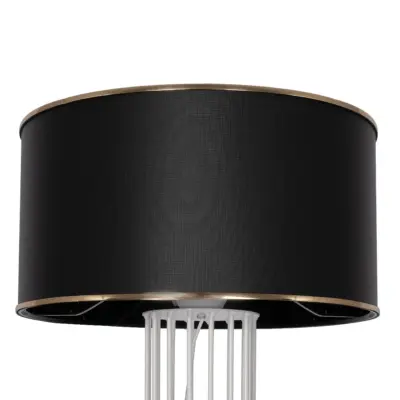 LEDTM® NOVA 201-0038 Μοντέρνο Επιδαπέδιο Φωτιστικό 1 x E27 IP20 Λευκό Μεταλλό με Μαύρο Ύφασμα - Μ36 x Π36 x Υ148cm - Image 8