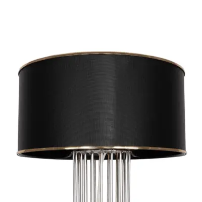 LEDTM® NOVA 201-0039 Μοντέρνο Επιδαπέδιο Φωτιστικό 1 x E27 IP20 Ασημί Μεταλλό με Μαύρο Ύφασμα - Μ36 x Π36 x Υ148cm - Image 8