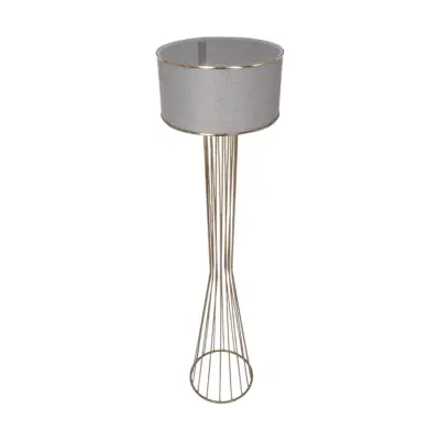 LEDTM® NOVA 201-0040 Μοντέρνο Επιδαπέδιο Φωτιστικό 1 x E27 IP20 Χρυσό Μεταλλό με Μπεζ Ύφασμα - Μ36 x Π36 x Υ148cm - Image 6