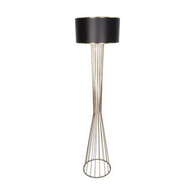 LEDTM® NOVA 201-0041 Μοντέρνο Επιδαπέδιο Φωτιστικό 1 x E27 IP20 Χρυσό Μέταλλο με Μαύρο Ύφασμα - Μ36 x Π36 x Υ148cm - Image 4