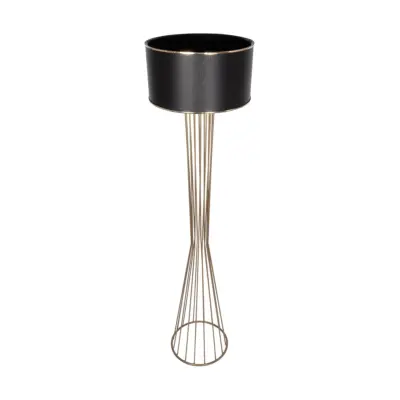 LEDTM® NOVA 201-0041 Μοντέρνο Επιδαπέδιο Φωτιστικό 1 x E27 IP20 Χρυσό Μέταλλο με Μαύρο Ύφασμα - Μ36 x Π36 x Υ148cm - Image 6